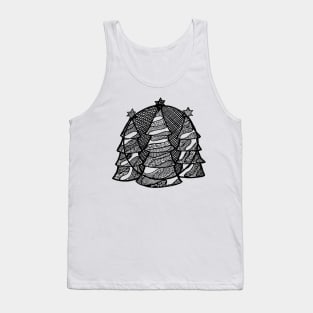 Fir trees in black ink Tank Top